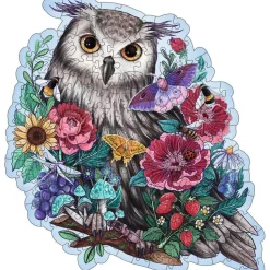 Puzzle en bois 150 pièces : Forme : Hibou floral - Ravensburger
