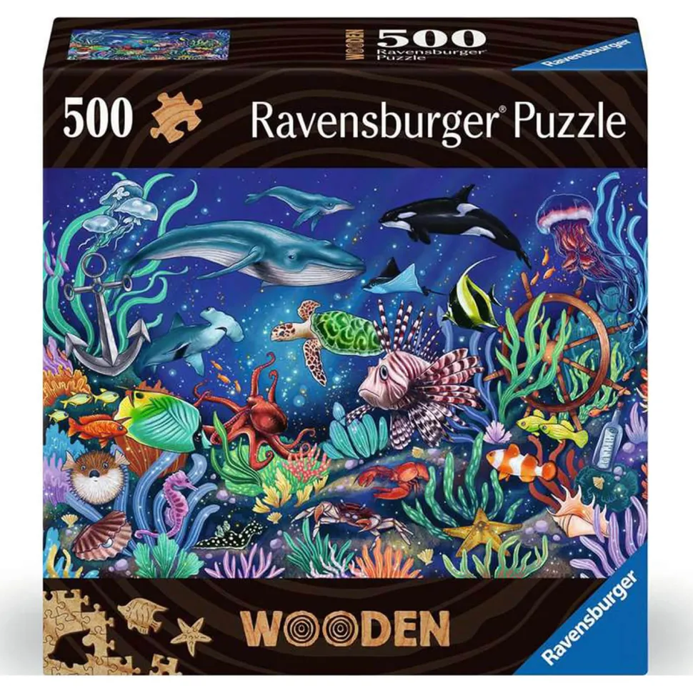 Puzzle en bois 500 pièces : Monde marin coloré - Ravensburger