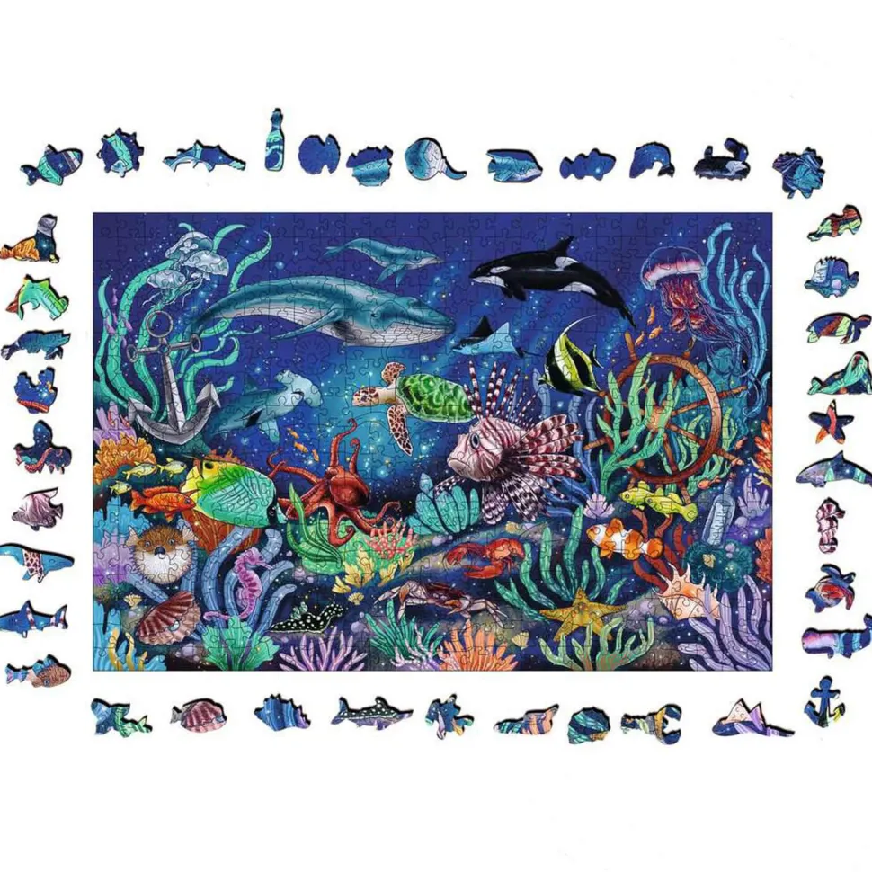 Puzzle en bois 500 pièces : Monde marin coloré - Ravensburger