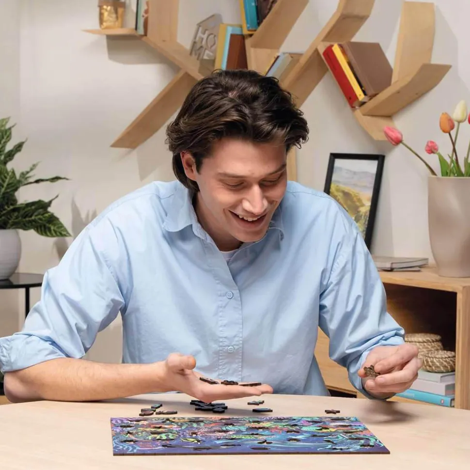 Puzzle en bois 500 pièces : Tigre de la jungle - Ravensburger