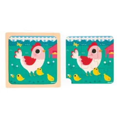 Puzzle en bois : Poulette Henriette - 9 pièces - Janod