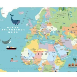 Puzzle en bois de 86 pièces : Carte du Monde magnétique par Ingela P. Arrhenius - Vilac