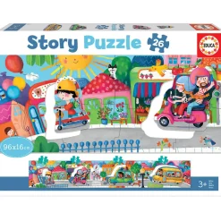 Puzzle panoramique 26 pièces : Story Puzzle : Véhicules citadins - Educa