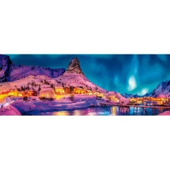 Puzzle panoramique 1000 pièces : Nuit colorée - Clementoni
