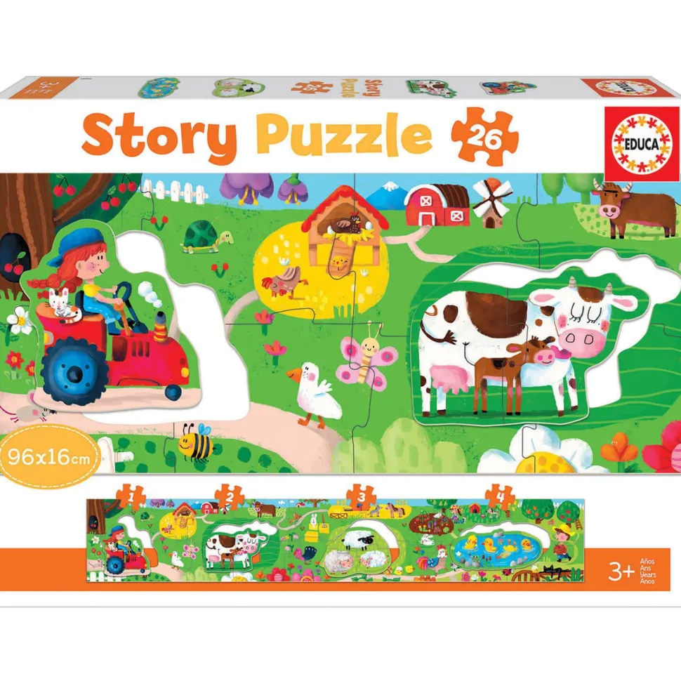 Puzzle panoramique 26 pièces : Story Puzzle : La Ferme - Educa