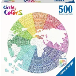 Puzzle Rond 500 pièces : Circle Of Colors : Mandala - Ravensburger