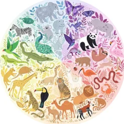 Puzzle Rond 500 pièces : Circle Of Colors : Animaux - Ravensburger
