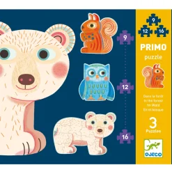 Puzzle évolutif 9 à 16 pièces : Primo Dans la forêt - Djeco