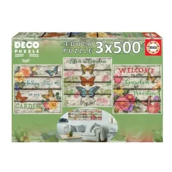 PUZZLE 3X500 PIECES : JARDIN À LA CAMPAGNE - Educa