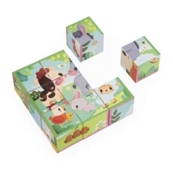 Puzzles 9 cubes : animaux de la ferme - Janod