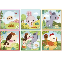 Puzzles 9 cubes : animaux de la ferme - Janod