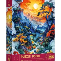 Puzzles 1000 pièces : 40e anniversaire - Paper Art 3D : Vallée - Trefl
