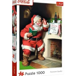 Puzzles 1000 pièces : Père Noël au coin du feu / Coca-Cola - Trefl
