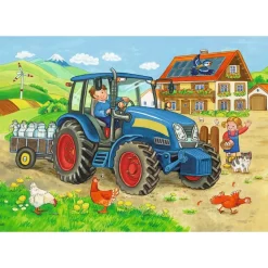 Puzzles 2 x 12 pièces : Chantier et ferme - Ravensburger