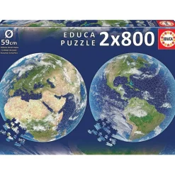 Puzzles Ronds 2 x 800 pièces : Planète Terre - Educa