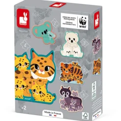 Puzzles évolutifs de 2 à 6 pièces : Animaux - Partenariat WWF® - Janod