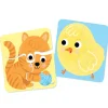 Puzzles évolutifs en bois 2 à 4 pièces : Les animaux de la ferme - Nathan