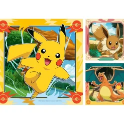 Puzzles 3x49 pièces : Pikachu, Dracaufeu et Evoli - Ravensburger