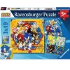 Puzzles 3x49 pièces : Sonic - Ravensburger