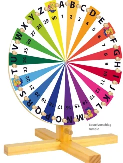 Roue de la chance diam. 30 cm + 5 cartons blancs pr prénoms - Eduplay