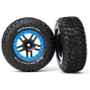 Roues Completes Montees/Collees Assy Sur Jantes Sct Bleues - Traxxas