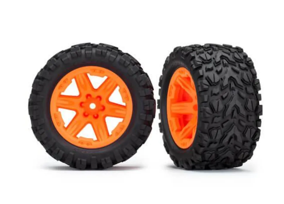 Roues Montees Collees Rxt Oranges Talon X2 - Electrique Arriere - Traxxas - Traxxas