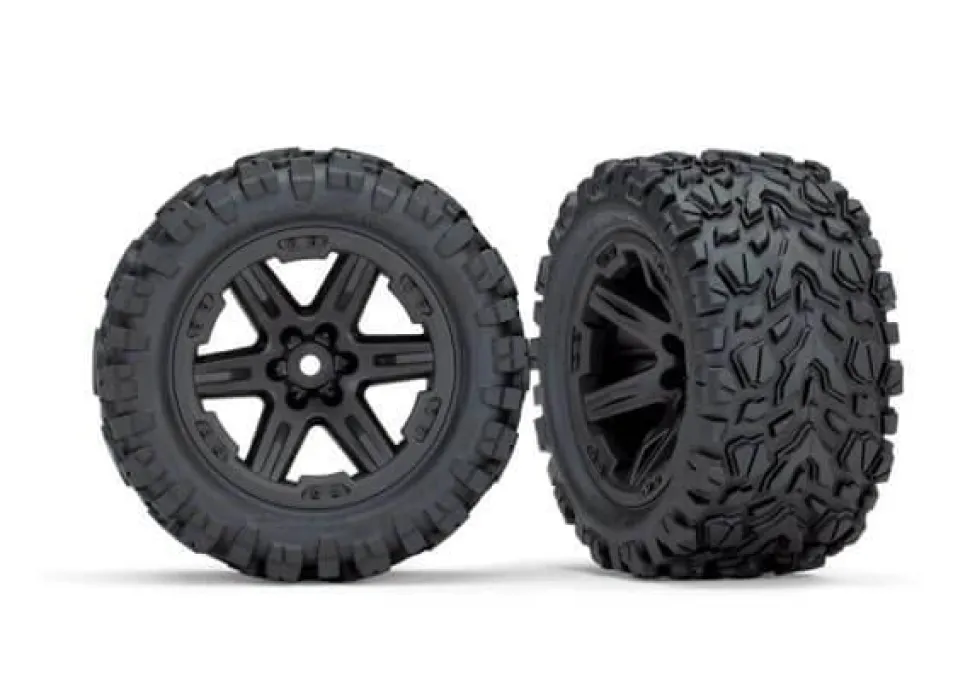 Roues Montees Collees Rxt Noires Talon X2 - Traxxas - Traxxas