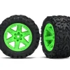 Roues Montees Collees Rxt Vertes Talon X2 - Traxxas - Traxxas
