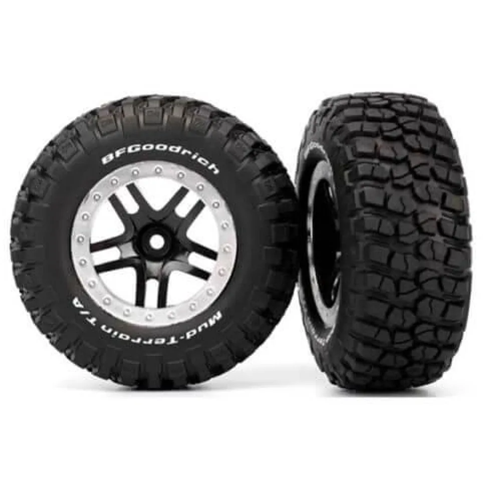 Roues Montees Collees Bf Goodrich Pour 4X4 Av/Arr-4X2 Arriere (2) - Traxxas