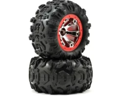 Roues Montees Collees Canyon At Jantes Rouges (2) - Traxxas