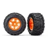 Roues Montees Collees X-Maxx 8S Oranges (2) - Traxxas - Traxxas