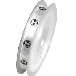 Ruban satin 25m imprimé Ballon de foot - RueDeLaFete