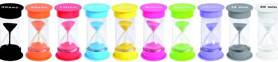 Sablier design sable coloré, 5 minutes - Eduplay