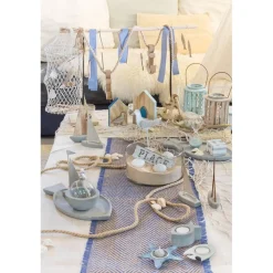 Sablier en verre avec sable marin bleu 13cm - RueDeLaFete