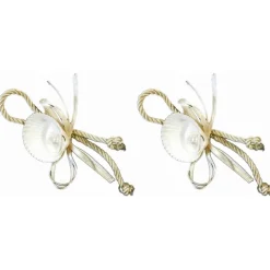 Sachet 2 Ronds de serviette Rubans et Coquillages - RueDeLaFete