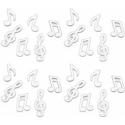 Sachet de 24 Confettis de table MUSIQUE en bois, Blanc - RueDeLaFete