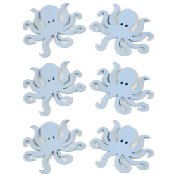 Sachet de 6 confettis Pieuvres en bois Ciel - RueDeLaFete