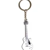 Sachet de 1 porte-clés métal Guitare rock Blanche - RueDeLaFete