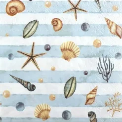 Sachet de 20 Serviettes Coquillages en papier 33x33cm - RueDeLaFete