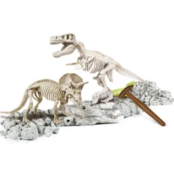 Science et jeu : Archéo-ludic : T-Rex et Tricératops phosphorescents - Clementoni