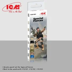 Set 6 peintures acrylique pour figurines Forces Spécial (modern, Western) - ICM