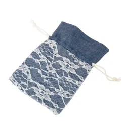Set de 4 Bourses Dentelle & Jean foncé - RueDeLaFete