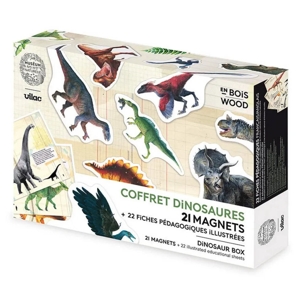 Set de 21 magnets dinosaures - Muséum national d'Histoire naturelle - Vilac