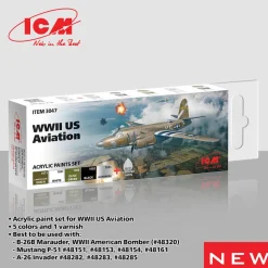 Set de peintures : Avion WWII US - ICM