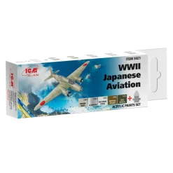 Set de peintures acryliques pour maquettes d'avions japonais, Seconde Guerre mondiale - ICM