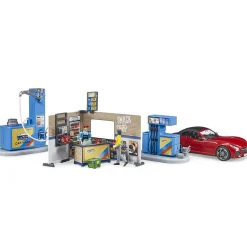Station service bworld avec véhicule et station de lavage - Bruder