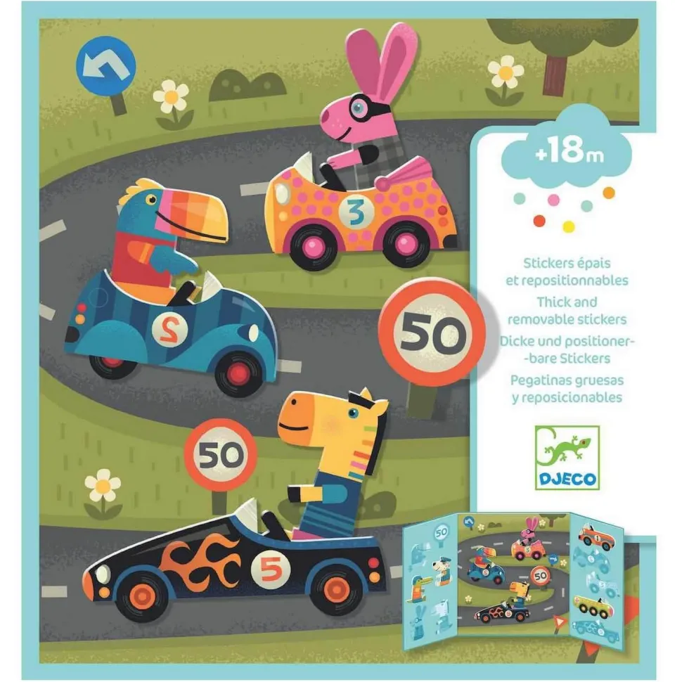 Stickers repositionnables : Les voitures - Djeco