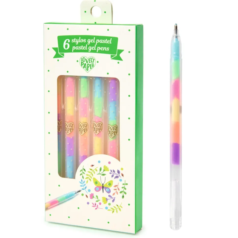 6 stylos gel pastel - Djeco