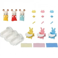 Sylvanian Families 5532 : Les triplés lapin chocolat et accessoires puériculture - Sylvanian Families