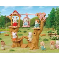 Sylvanian Families : La tyrolienne des bébés et bébé lapin crème - Sylvanian Families